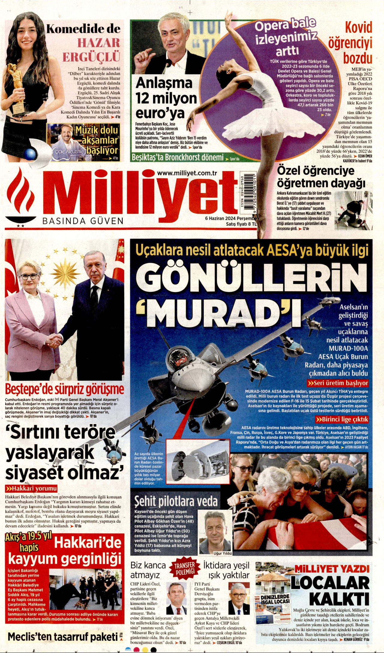 MİLLİYET 6 Haziran 2024 Gazete Manşeti Büyük