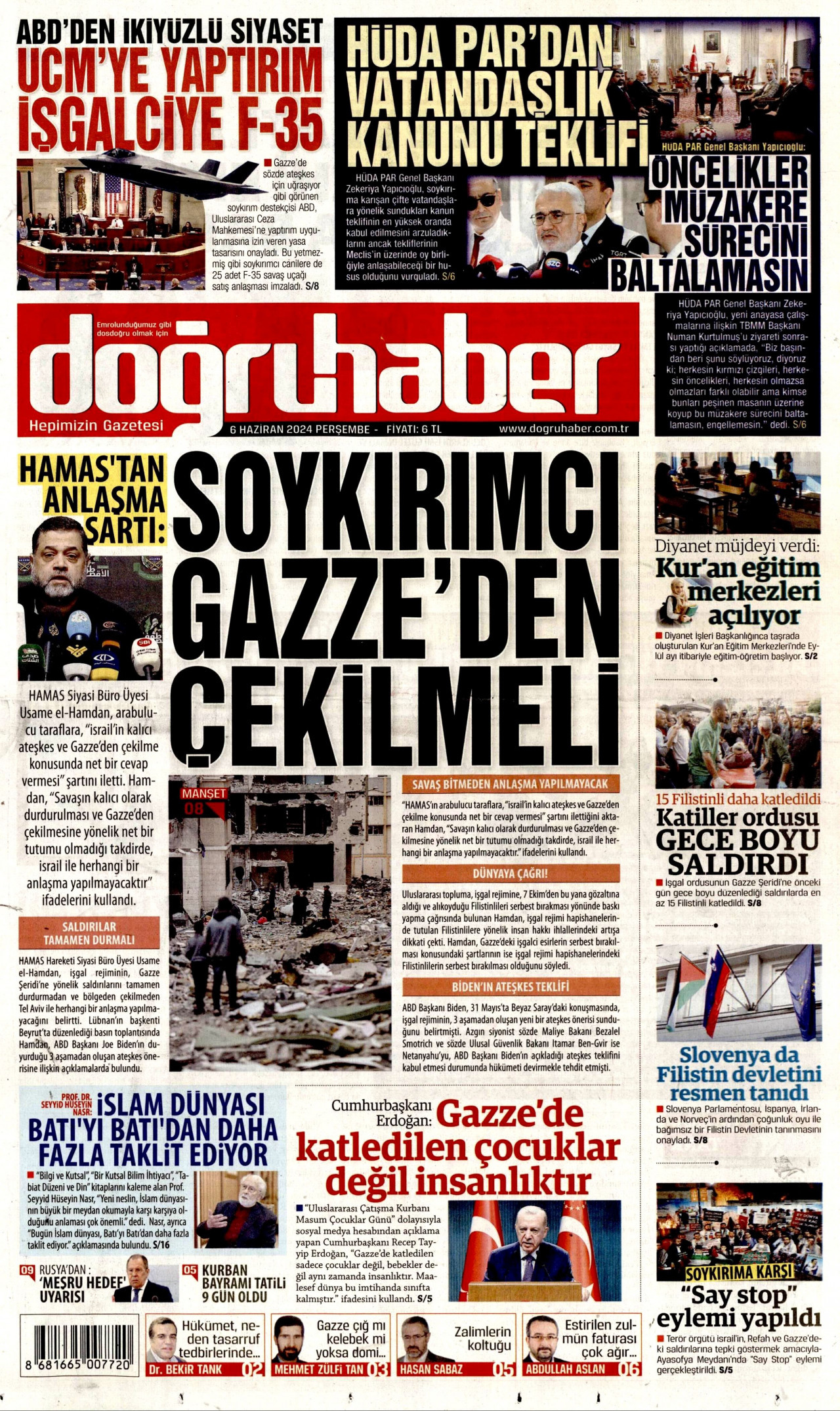 DOĞRU HABER 6 Haziran 2024 Gazete Manşeti Büyük