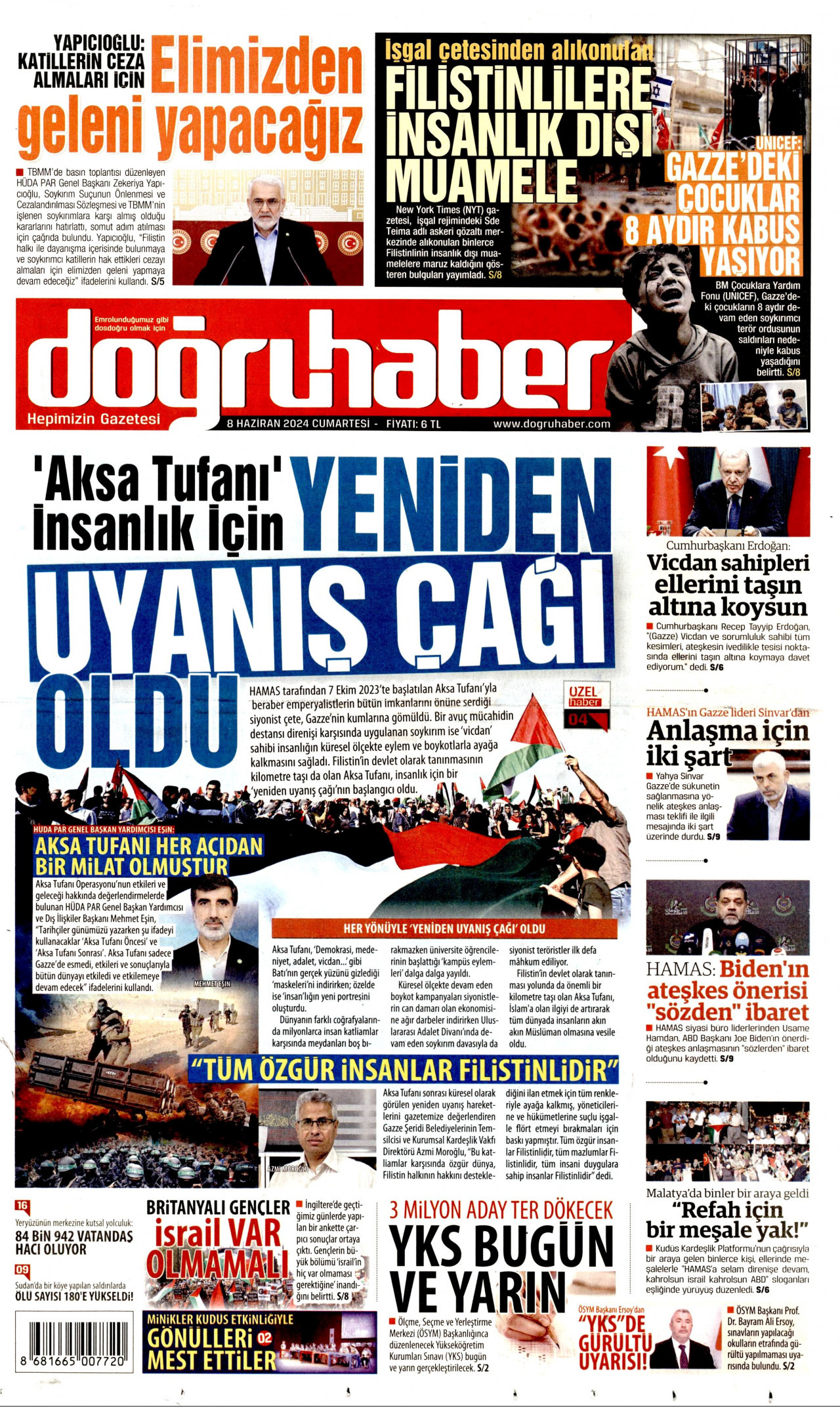 DOĞRU HABER 8 Haziran 2024 Gazete Manşeti Büyük