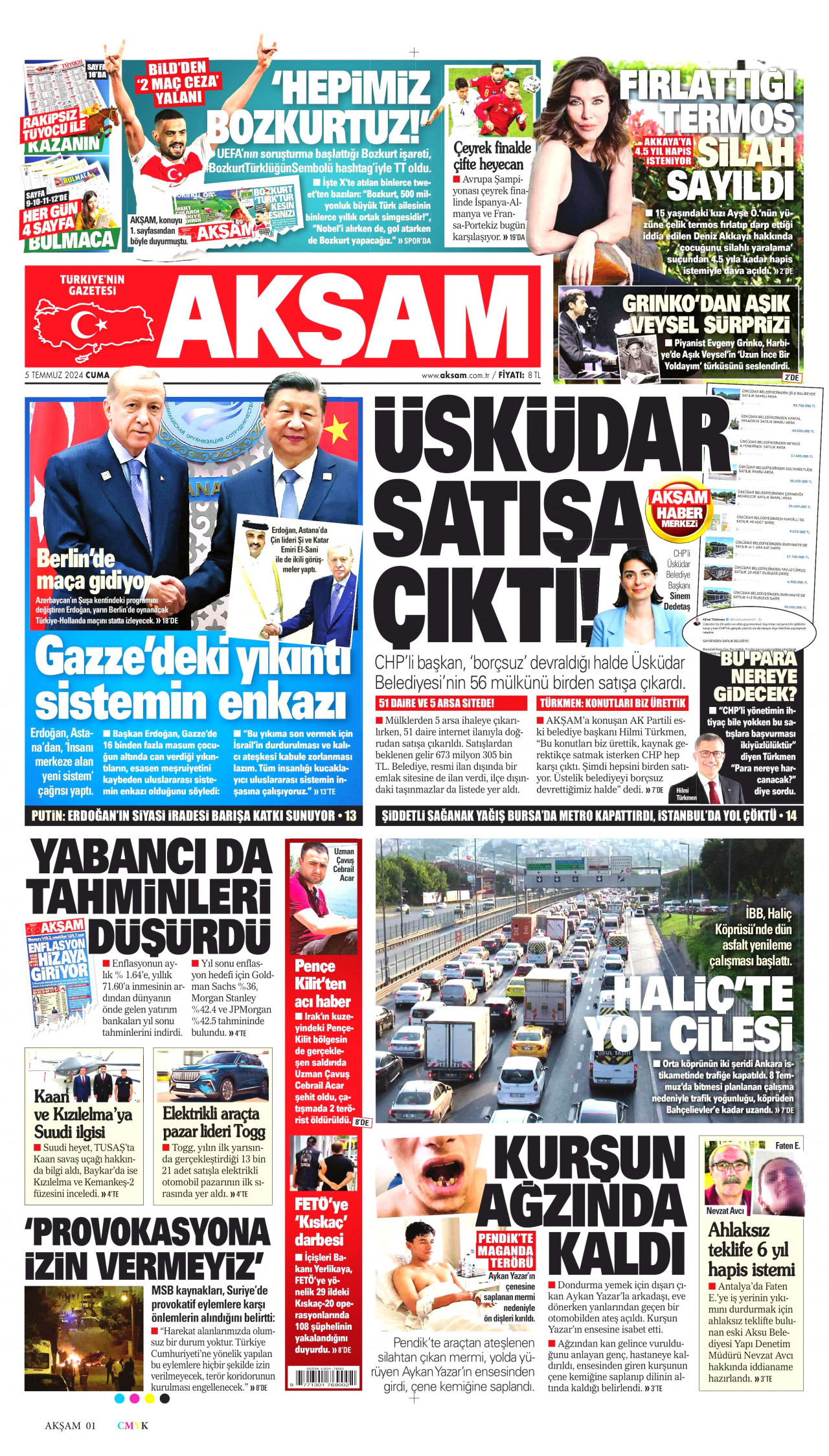 AKŞAM 5 Temmuz 2024 Gazete Manşeti Büyük