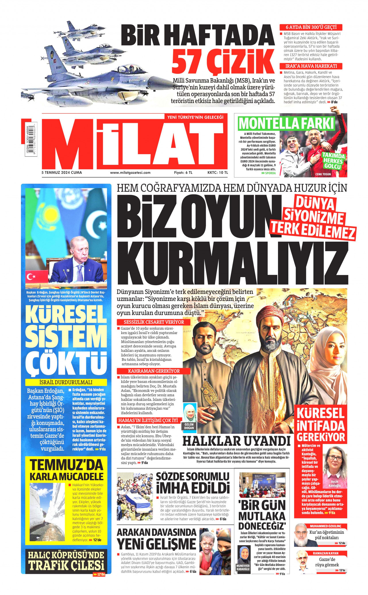 MİLAT 5 Temmuz 2024 Gazete Manşeti Büyük