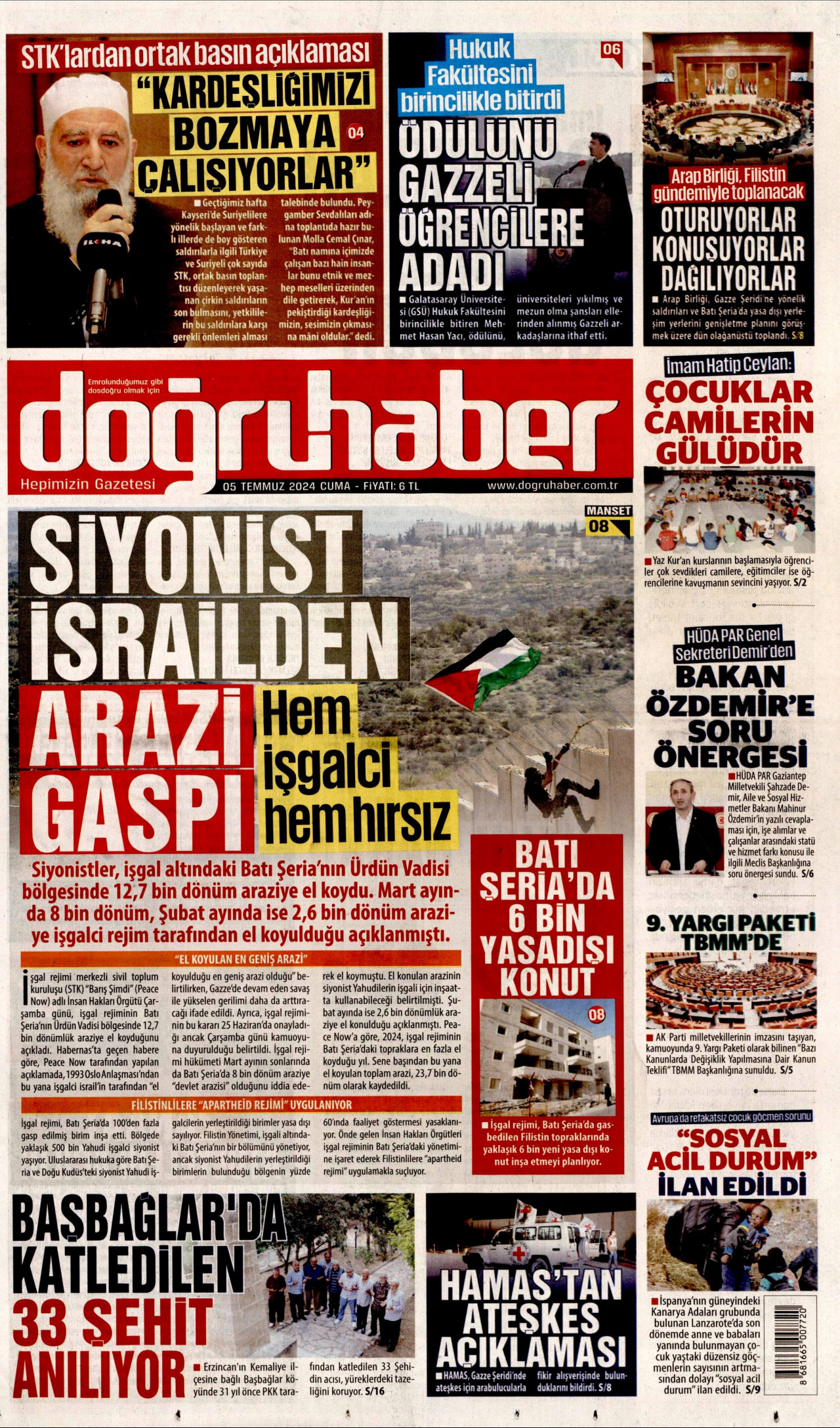 DOĞRU HABER 5 Temmuz 2024 Gazete Manşeti Büyük