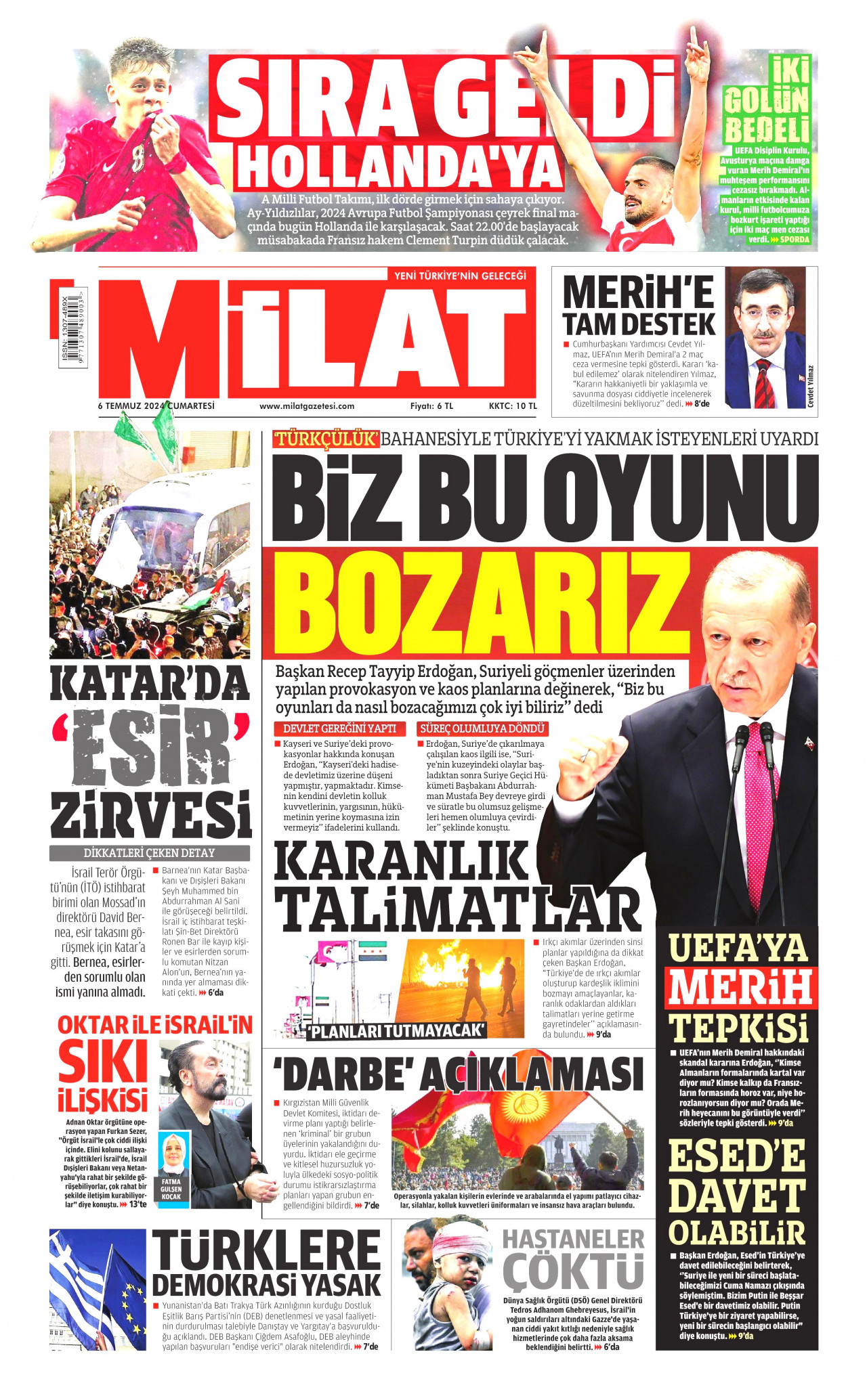 MİLAT 6 Temmuz 2024 Gazete Manşeti Büyük