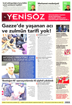 YENİ SÖZ GAZETESİ 6 Temmuz 2024 Gazete Manşeti Küçük