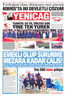 YENİÇAĞ 21 Temmuz 2024 Gazete Manşeti Küçük