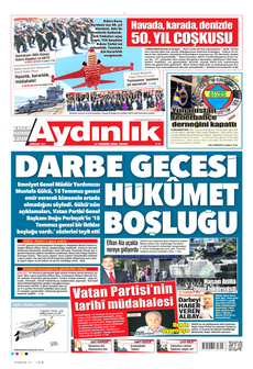 AYDINLIK GAZETESİ 21 Temmuz 2024 Gazete Manşeti Küçük