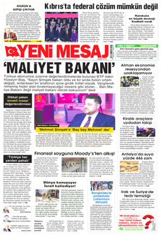 YENİ MESAJ 21 Temmuz 2024 Gazete Manşeti Küçük