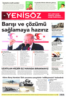 YENİ SÖZ GAZETESİ 21 Temmuz 2024 Gazete Manşeti Küçük