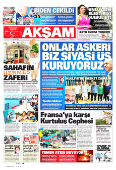 AKŞAM 22 Temmuz 2024 Gazete Manşeti Küçük