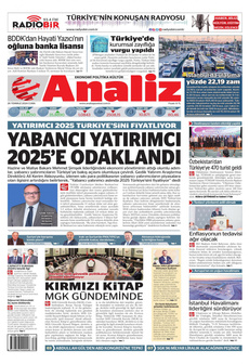 ANALİZ 26 Temmuz 2024 Gazete Manşeti Küçük