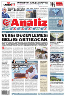 ANALİZ 29 Temmuz 2024 Gazete Manşeti Küçük