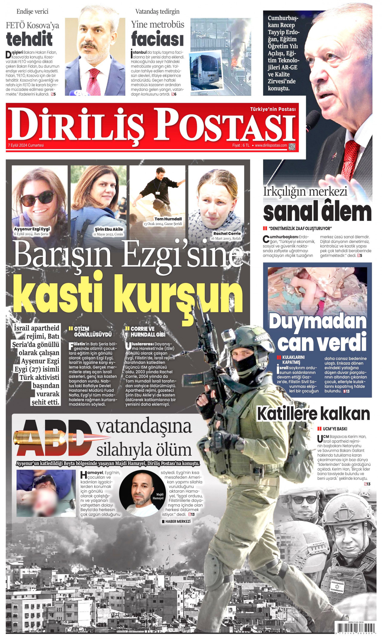 DİRİLİŞ POSTASI 7 Eylül 2024 Gazete Manşeti Büyük