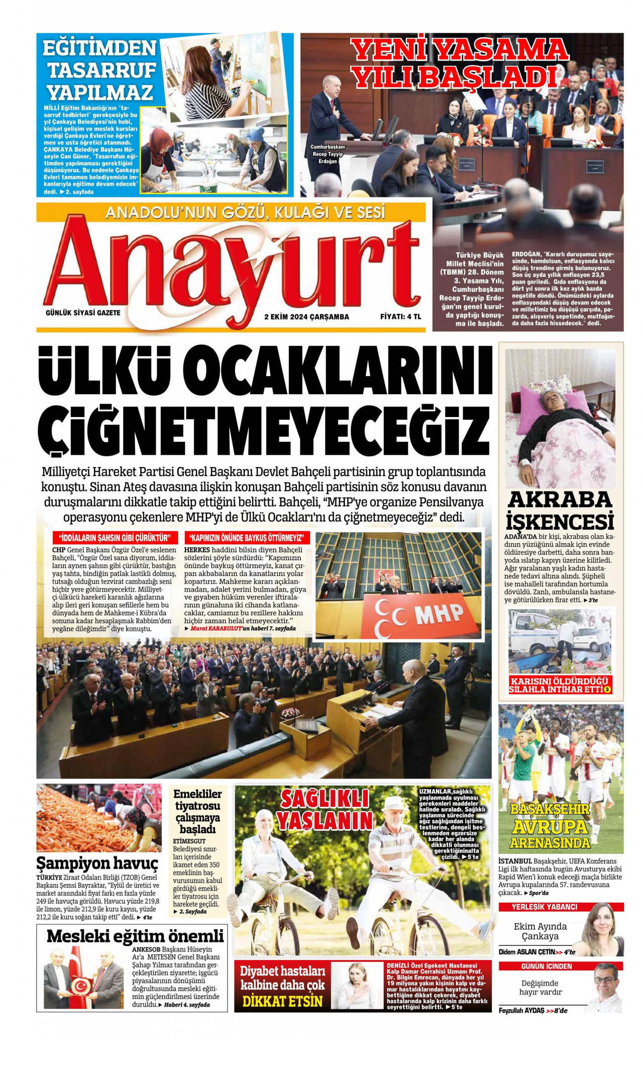 ANAYURT 2 Ekim 2024 Gazete Manşeti Büyük