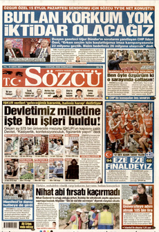 SÖZCÜ 13 Eylül 2025 Gazete Manşeti Küçük