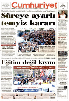 CUMHURİYET 18 Temmuz 2026 Gazete Manşeti Küçük
