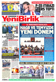 YENİBİRLİK 18 Temmuz 2026 Gazete Manşeti Küçük